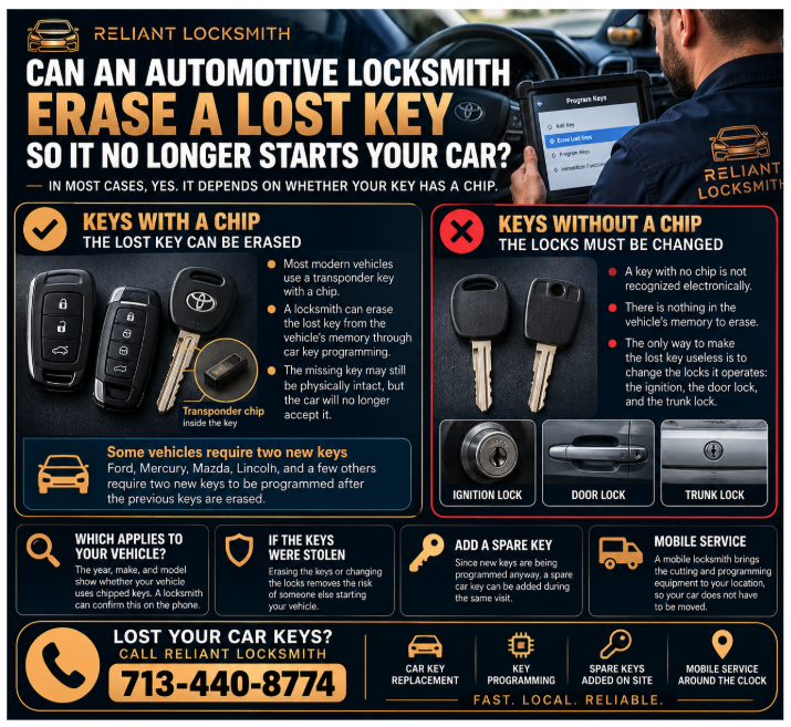 Can an Automotive Locksmith Erase a Lost Key So It