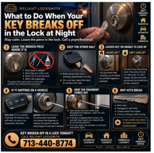 What to Do When Your Key Breaks Off in the Lock at Night