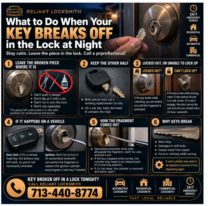 What to Do When Your Key Breaks Off in the Lock at Night